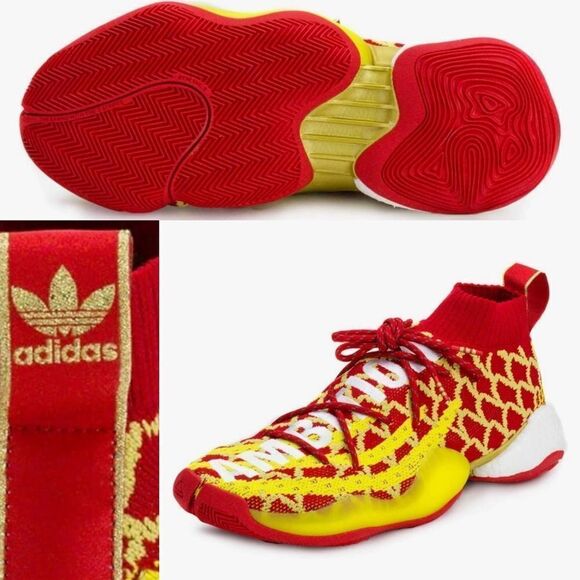 NEW ADIDAS PW x CNY RED YELLOW KANSAS CITY CHIEFS SNEAKERS NWT 9.5 43 1/2 9 1/2 - Picture 1 of 11